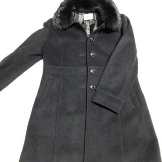 GRADE 襟元暖か＾＾アンゴラ混 ブルーフォックスAラインコート