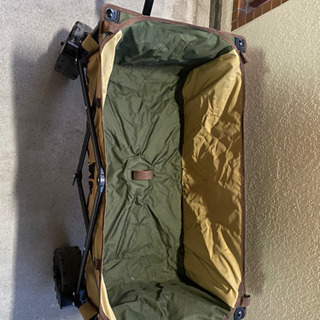 WAQ アウトドアワゴン オリーブ×タン アルミテーブルセット