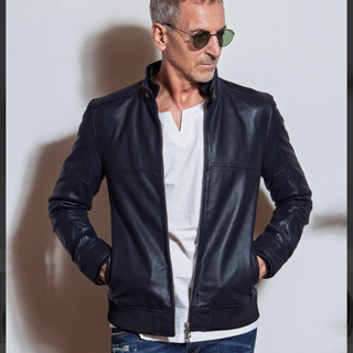 AKM Contemporary レザーブルゾン ブラック