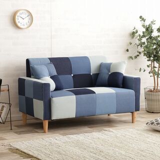 Sopra 2人掛け デニムパッチワークソファ