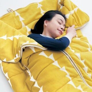【SOLD】寝袋にもなる毛布/掛け布団/フェルティング風/北欧デザイン