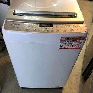 ☆中古 激安！！ Hisense　全自動洗濯機 7.5kg　2019年製　HW-DG75A　￥15,000