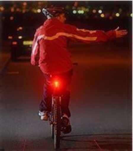 自転車 テールライト ハート型LEDライト ハート 桃型 ブルー 青 登山 