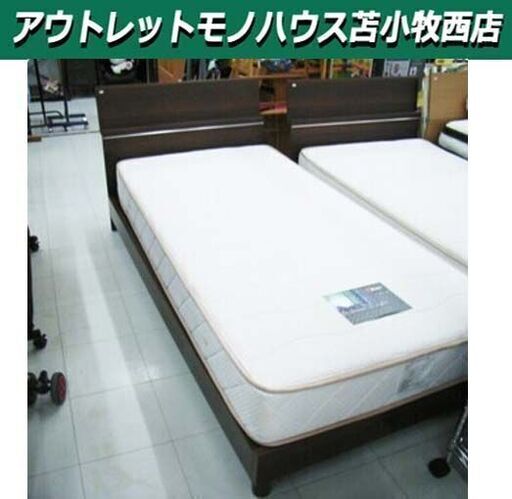 シングルベッド  マットレス付き 幅98×奥210×高43cm 木製 苫小牧西店