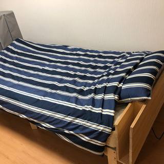 【ベッド（マットレス付）コンセントあり＋　 掛け布団、枕、シーツ...