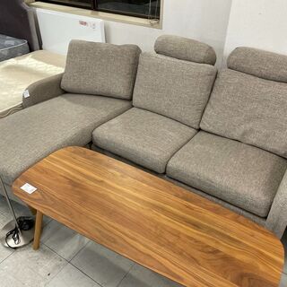 3人掛けカウチソファ グレー ファブリック - 3人掛けソファ 