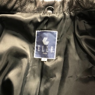 ELLE エル 黒ラムレザージャケット Lサイズ スペインレザー香港製