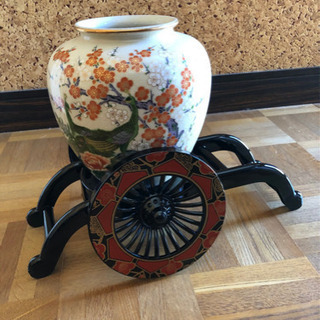 新品未使用　御所車　花瓶　インテリア