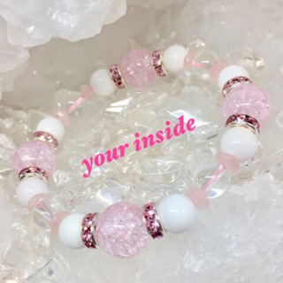 【ネット決済・配送可】【新品 未使用】ピンク爆裂水晶 ホワイトオ...