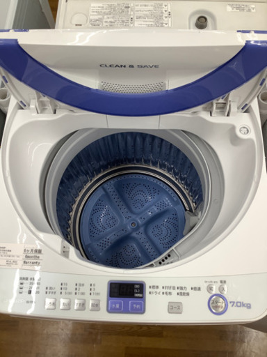 安心の6ヶ月保証付き　全自動洗濯機　SHARP  16280円