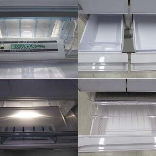 HITACHI 日立 6ドア ガラストップ 冷蔵庫 真空チルド 新鮮スリープ野菜 