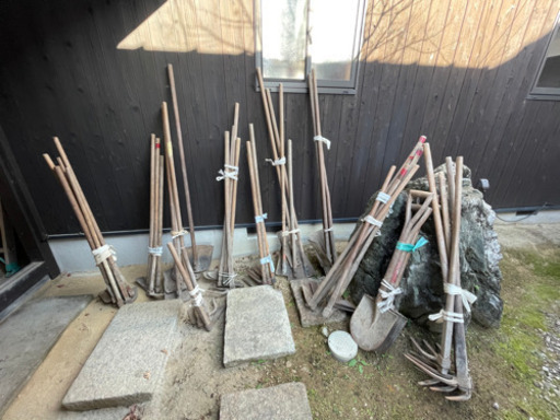 農具セット　40点程度【平鍬、備中鍬、万能、鋤簾、三角ホー、シャベル】