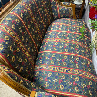 アンティーク2人掛けソファ、1人掛けソファ2脚