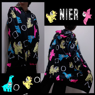 【未開封新品】NieR ZIP OUTER 裏起毛 恐竜柄