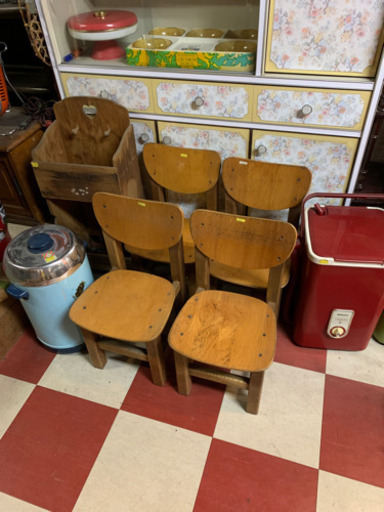 昭和レトロ　昭和のアイテム　園児用　木製椅子
