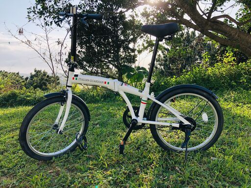 【2/12現在募集中！】ほぼ新品説明書付！ 折り畳み自転車 白