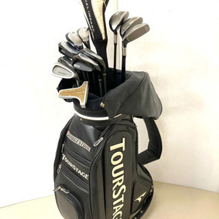 【SOLD OUT】 ◆TSURUYA AXEL／PRGR 等◆ゴルフクラブ 12本セット＋TOUR STAGE バッグ＋ 付属品多数付き