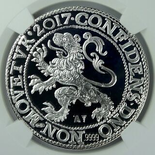 【希少な初日発行 NGC PF70UC コレクターケース・証明書付】2017年 オランダ ライオンダラー 銀貨 First Day of Issue｜アンティーク コイン