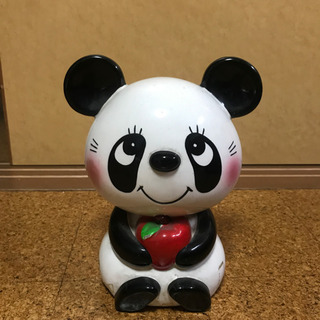 【ネット決済】パンダ貯金箱、りんご持ち