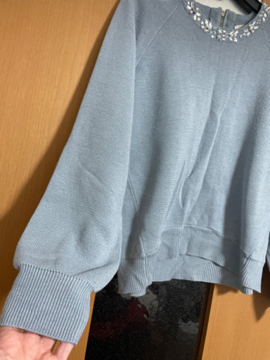 ビジュー付きニット水色 ハムちゃん 品川のセーター レディース の中古 古着あげます 譲ります ジモティーで不用品の処分