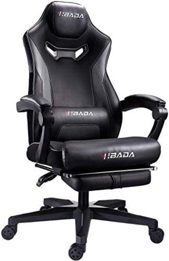 新品002gm Hbada ゲーミングチェア オフィスチェア オットマン付き デスクチェア ゲーム用チェア 耐荷重150kg静音キャスター リクライニング