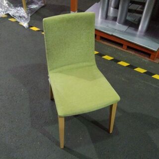 チェア（椅子）　モスグリーン/布張り/木製（ナチュラル）