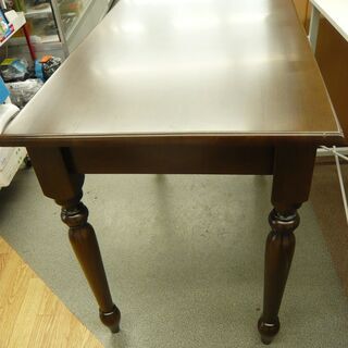 天然木 エボイテーブル100 デスク 机 ダークブラウン 引出し付き 高さ