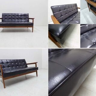 美品 karimoku カリモク60 送料無料 Kチェア 2シーター 1シーター オットマン スタンダードブラック まとめて 3点セット