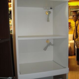 キッチンボード　レンジボード　白　ホワイト　開き戸　キッチン収納　家電ボード　食器棚