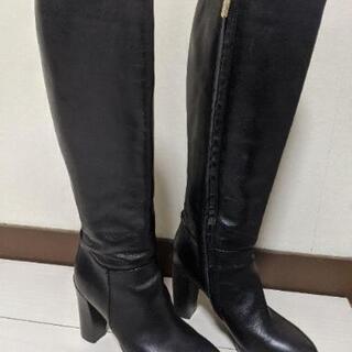 お値下げしました。Max Mara レザーロングブーツ 24cm 黒