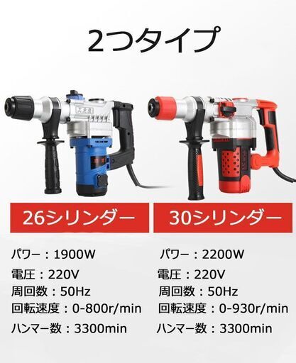 電動工具セット コンクリートドリル 電気ドリル 電動ピック 電動 