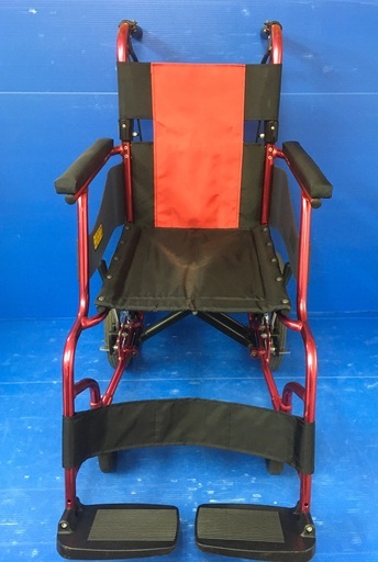 介助式車いす 標準型 軽量コンパクトタイプ　キャリカル レッド　PMS-2R Miki 車イス　車椅子