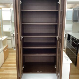 収納家具 ニトリ 食器棚 2枚扉 ダークブラウン 【トレファク岸和田店】