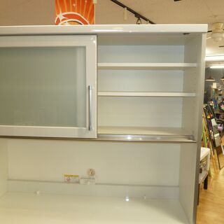 値下げしました☆k148☆高級食器棚・レンジボード☆引き出し4段ブルモーション機能付き☆幅1200㎜☆近隣配達、設置可能 