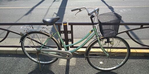 ★自転車販売店・リビルド/リユース自転車・ハットリ・26インチ・シングル・グリーン