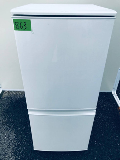 863番シャープ✨ノンフロン冷凍冷蔵庫✨SJ-D14B-W‼️