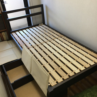 【2/17お値下げ】無印良品　木製シングルベッドフレーム　ベッド...
