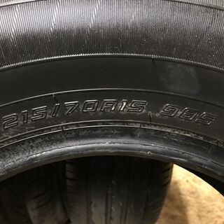 DUNLOP ENASAVE EC203 215/70R15 15インチ 夏タイヤ 4本 2017年製 バリ溝 グランビア グランドハイエース等　(MTK24) クレジットカード QR決済可能