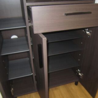 R063 国産ユーアイ製 シュッズボックス、下駄箱、ミラー付、26足収納