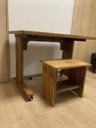 梅里竹芸 民芸品 高級家具 机椅子セット