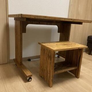 【ネット決済】梅里竹芸 民芸品 高級家具 机椅子セット