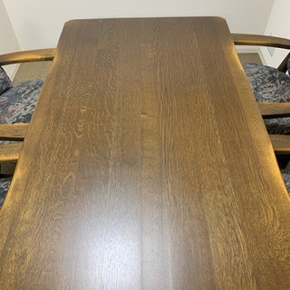 KASHIWA 柏木工 IDC大塚 無垢 飛騨家具ダイニングテーブル+チェア4脚 アームチェア  椅子