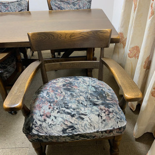 KASHIWA 柏木工 IDC大塚 無垢 飛騨家具ダイニングテーブル+チェア4脚 アームチェア  椅子