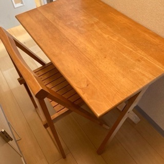 木製折りたたみ机＆椅子セット