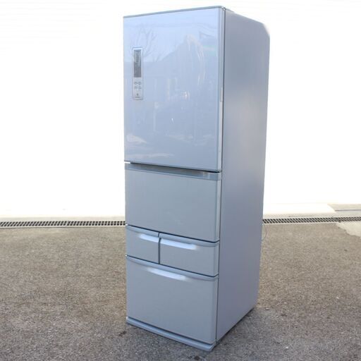 T325)TOSHIBA ノンフロン冷凍冷蔵庫 GR-E43G シルバー 427L 5ドア ピコイオンうるおい野菜室 大容量 東芝 2012年製