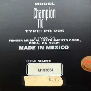 フェンダー 25Wギターアンプ Fender Champion 110 PR255 メキシコ製 コンボアンプ ソリッドステート トランジスタ 札幌市 平岸