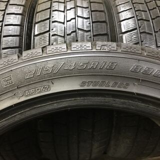 GOODYEAR ICENAVI 7 215/45R18 18インチ スタッドレス 4本 2017年製 アクセラスポーツ ノア ヴォクシー エクシーガ等　(VTM383) クレジットカード QR決済可能