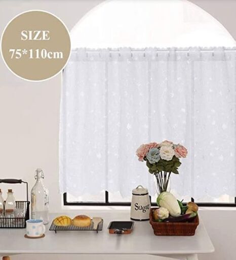 新品未使用　カフェカーテン  丈75㎝✕幅110cm