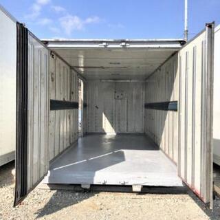 【横扉付き】【鍵穴あり】【3t車でも配送可】保冷コンテナ 長さ約440cm×幅185cm×高さ190cmくらい 匝瑳市発 配送可  No.30204 横扉付き】【床はアルミ縞板】【3t車でも配送可】保冷コンテナ 長さ約