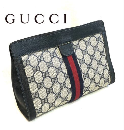 紙タグ希少GUCCI グッチ GG柄 クラッチ　バッグ　シェリー　セカンド